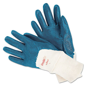 ESMPG9780L - Predalite Nitrile Gloves, Cotton Lined, Blue-white, Large, 12 Pairs