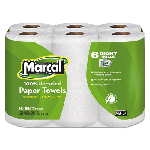 ESMRC6181CT - 100% Recycled Roll Towels, 2-Ply, 5 1-2 X 11, 140-roll, 24 Rolls-carton