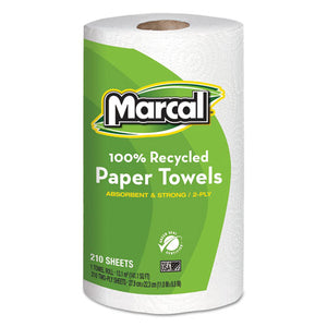 ESMRC6210 - 100% Recycled Roll Towels, 2-Ply, 8 3-4 X 11, 210 Sheets, 12 Rolls-carton