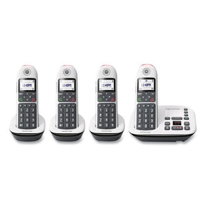 Cd5014 Digital Cordless Telephone With Answering Machine, Base And 4 Handsets, White-black