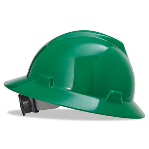 ESMSA475370 - V-Gard Full-Brim Hard Hats, Ratchet Suspension, Size 6 1-2 - 8, Green