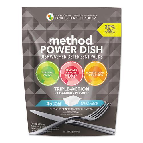 ESMTH01760CT - POWER DISH DETERGENT TABS, FRAGRANCE-FREE, 45 TABS-PACK, 6 PACKS-CT