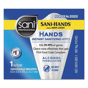 ESNICD33333 - HANDS INSTANT SANITIZING WIPES, 5 X 7 3-4, 3000 PACKETS-CARTON