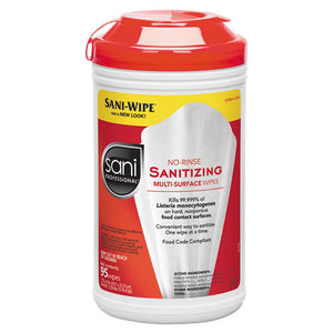 ESNICP56784EA - NO-RINSE SANITIZING MULTI-SURFACE WIPES, WHITE, 95-CONTAINER