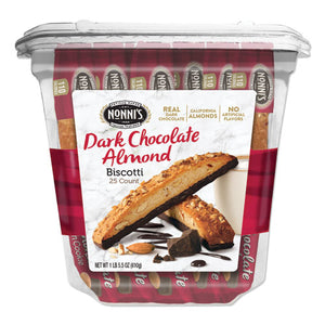 Biscotti, Dark Chocolate Almond, 0.85 Oz Individually Wrapped, 25-pack
