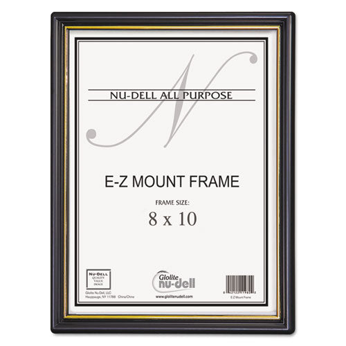 ESNUD11800 - Ez Mount Document Frame-accent, Plastic, 8 X 10, Black-gold
