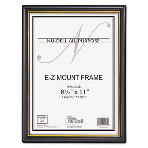 ESNUD11818 - Ez Mount Document Frame W-trim Accent, Plastic, 8-1-2 X 11, Black-gold, 18-ct