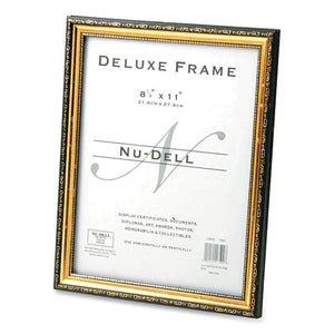 Deluxe Document And Photo Frame, Molded Styrene-plastic, 8.5 X 11 Insert, Gold-black