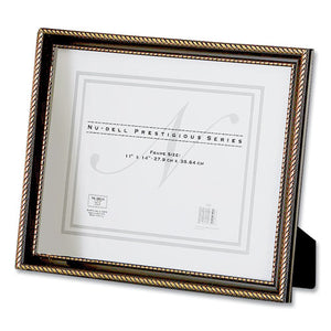 Prestige Series Executive Document And Photo Frame With Three-way Mat, Plastic, 11 X 14 Insert, Black-gold