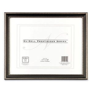 Prestige Series Executive Document And Photo Frame With Three-way Mat, Plastic, 11 X 14 Insert, Black-gold