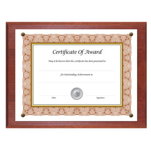 ESNUD18813M - Award-A-Plaque Document Holder, Acrylic-plastic, 10-1-2 X 13, Mahogany