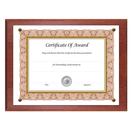 ESNUD18813M - Award-A-Plaque Document Holder, Acrylic-plastic, 10-1-2 X 13, Mahogany