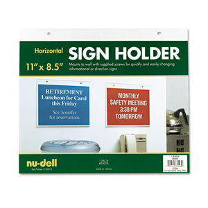 Acrylic Sign Holder, Horizontal, 11 X 8 1-2, Clear