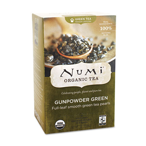 ESNUM10109 - Organic Teas And Teasans, 1.27oz, Gunpowder Green, 18-box