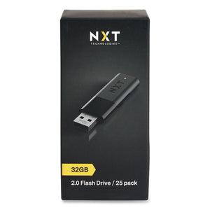 Usb 2.0 Flash Drive, 32 Gb, Black, 25-pack