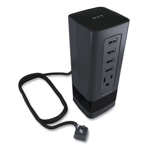 Surge Protector, 1 Ac Outlet, 4 Usb Ports, 5 Ft Cord, 900 J, Black