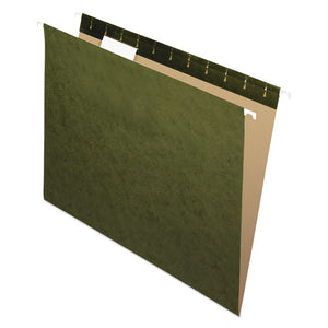 Hanging File Folders, Letter Size, 1-5-cut Tab, Standard Green, 25-box
