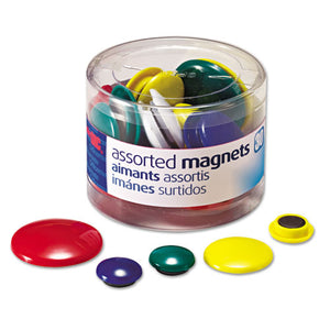 ESOIC92500 - ASSORTED MAGNETS, CIRCLES, ASSORTED SIZES & COLORS, 30-TUB
