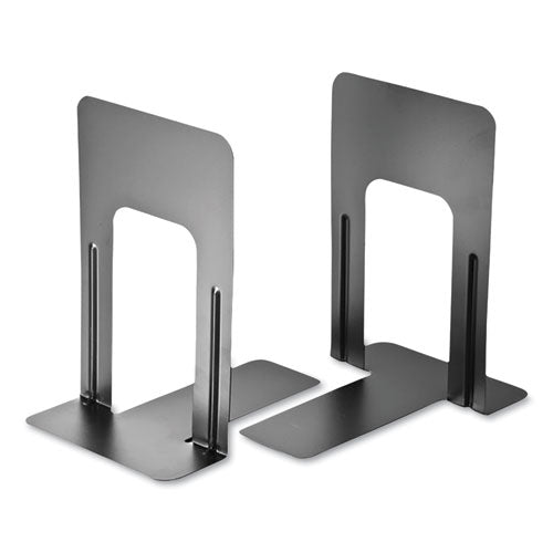 Steel Bookends, Nonskid, 5.88 X 8.25 X 9, Black