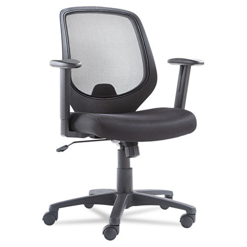 ESOIFCD4218 - Swivel-tilt Mesh Mid-Back Chair, Height Adjustable T-Bar Arms, Black