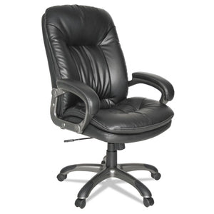 ESOIFGM4119 - Executive Swivel-tilt Leather High-Back Chair, Fixed Arched Arms, Black