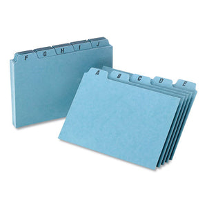 A-z Index Card Files, 1-5-cut Top Tap, 4 X 6, Blue, 25-set