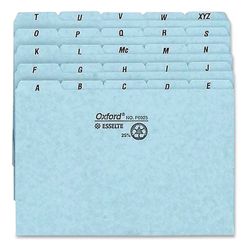 A-z Index Card Files, 1-5-cut Top Tap, 4 X 6, Blue, 25-set