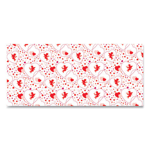 Corobuff Corrugated Paper Roll, 48" X 25 Ft, Cupids Hearts