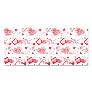 Corobuff Corrugated Paper Roll, 48" X 25 Ft, Valentine Hearts