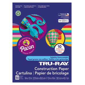 ESPAC102940 - Tru-Ray Construction Paper, 76 Lbs., 9 X 12, Assorted, 50 Sheets-pack