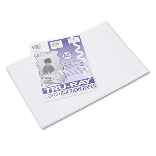 ESPAC103058 - Tru-Ray Construction Paper, 76 Lbs., 12 X 18, White, 50 Sheets-pack