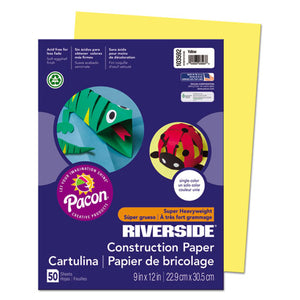 ESPAC103592 - Riverside Construction Paper, 76 Lbs., 9 X 12, Yellow, 50 Sheets-pack