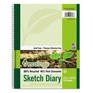 ESPAC4798 - Ecology Sketch Diary, 11 X 8 1-2, Unruled, White, 70 Sheets, 1 Pad