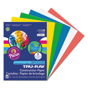 ESPAC6572 - Tru-Ray Construction Paper, 76 Lbs., 9 X 12, Assorted Primary, 50 Sheets-pack