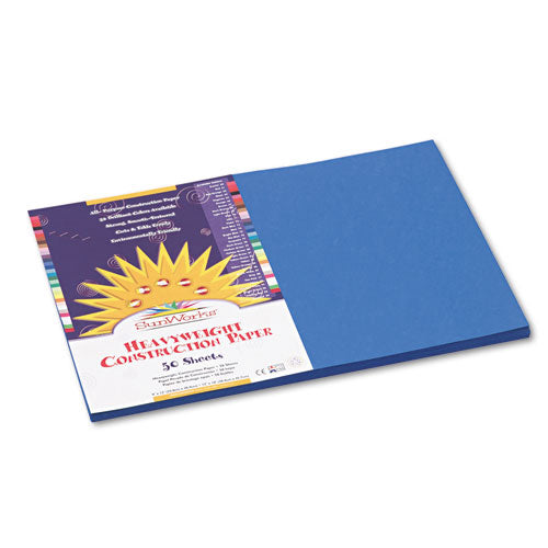 ESPAC7507 - Construction Paper, 58 Lbs., 12 X 18, Bright Blue, 50 Sheets-pack