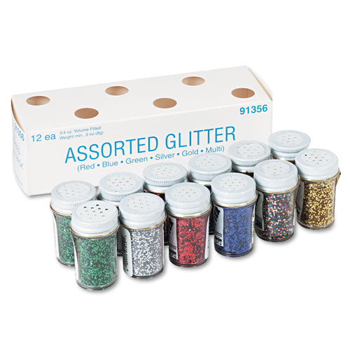 ESPAC91356 - Spectra Glitter, .04 Hexagon Crystals, Assorted, .75 Oz Shaker-Top Jar, 12-pack