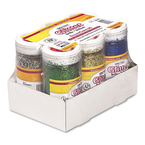 ESPAC91370 - Spectra Glitter, .04 Hexagon Crystals, Assorted, 4 Oz Shaker-Top Jar, 6-pack