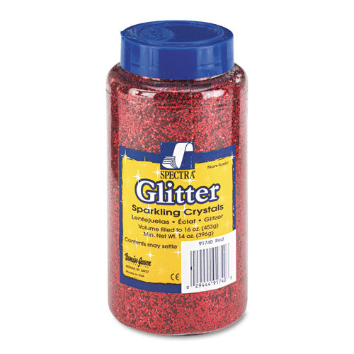 ESPAC91740 - Spectra Glitter, .04 Hexagon Crystals, Red, 16 Oz Shaker-Top Jar