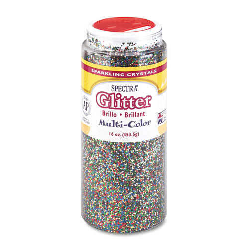 Spectra Glitter, .04 Hexagon Crystals, Multicolor, 16 Oz Shaker-top Jar