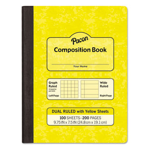 ESPACMMK37163 - Composition Book, 7 1-2" X 9 1-4", Subject, 100 Sheets, Yellow