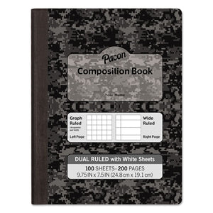 ESPACMMK37164 - Composition Book, 7 1-2" X 9 3-4", Subject, 100 Sheets, Black
