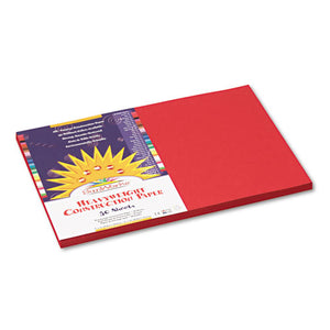 ESPACP6107 - Construction Paper, 58 Lbs., 12 X 18, Red, 50 Sheets-pack