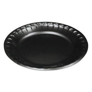 Laminated Foam Dinnerware, Plate, 6", Black, 125-pack