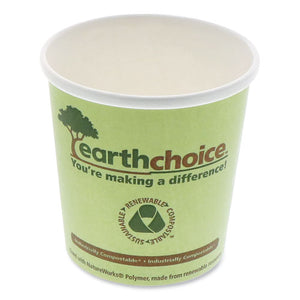 Earthchoice Compostable Container, Large Soup, 16 Oz, 3.63" Diameter X 3.88"h, Green, 500-carton