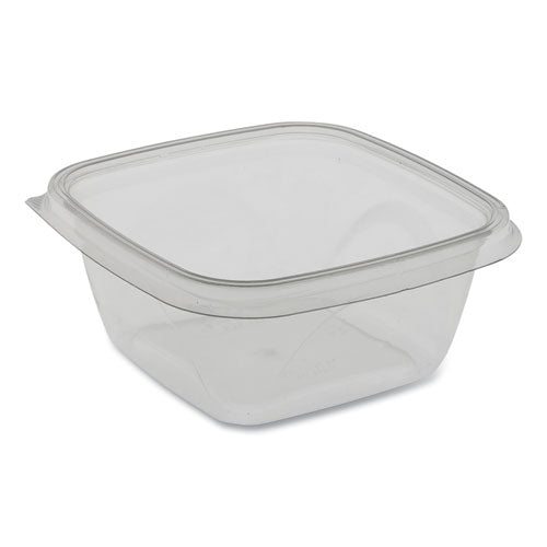 Earthchoice Recycled Pet Square Base Salad Containers, 5 X 5 X 1.75, 16 Oz,  Clear, 504-carton