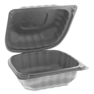 Earthchoice Smartlock Microwavable Hinged Lid Containers, 5.75 X 5.95 X 3.1, Black, 400-carton