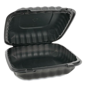 Earthchoice Smartlock Microwavable Hinged Lid Containers, 8.31 X 8.35 X 3.1, Black, 200-carton