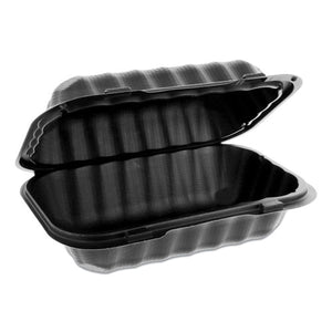 Earthchoice Smartlock Microwavable Hinged Lid Containers, 9 X 6 X 3.25, Black, 270-carton