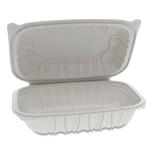 Vented Microwavable Hinged-lid Takeout Container, 9 X 6 X 2.75, 1-compartment, White, 170-carton