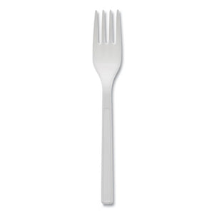 Polypropylene Cutlery, Heavyweight, Fork, 6.63", White, 1,000-carton